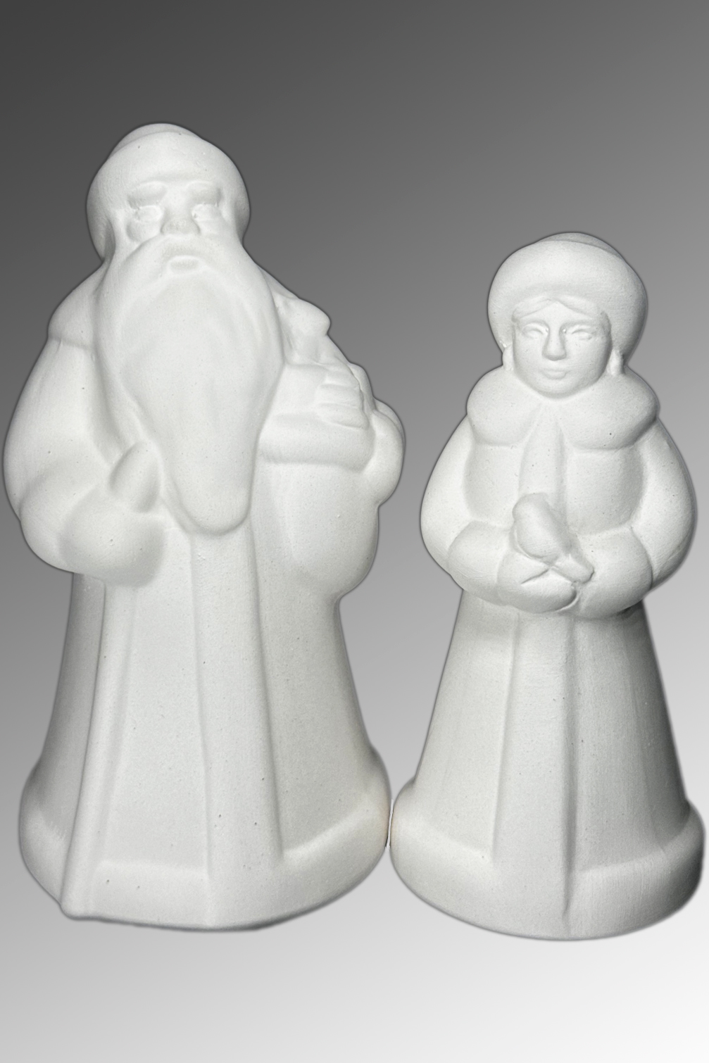 Фарфоровая елочная игрушка Дед Мороз и Снегурочка большие  ЗВФ-ДМИСБ